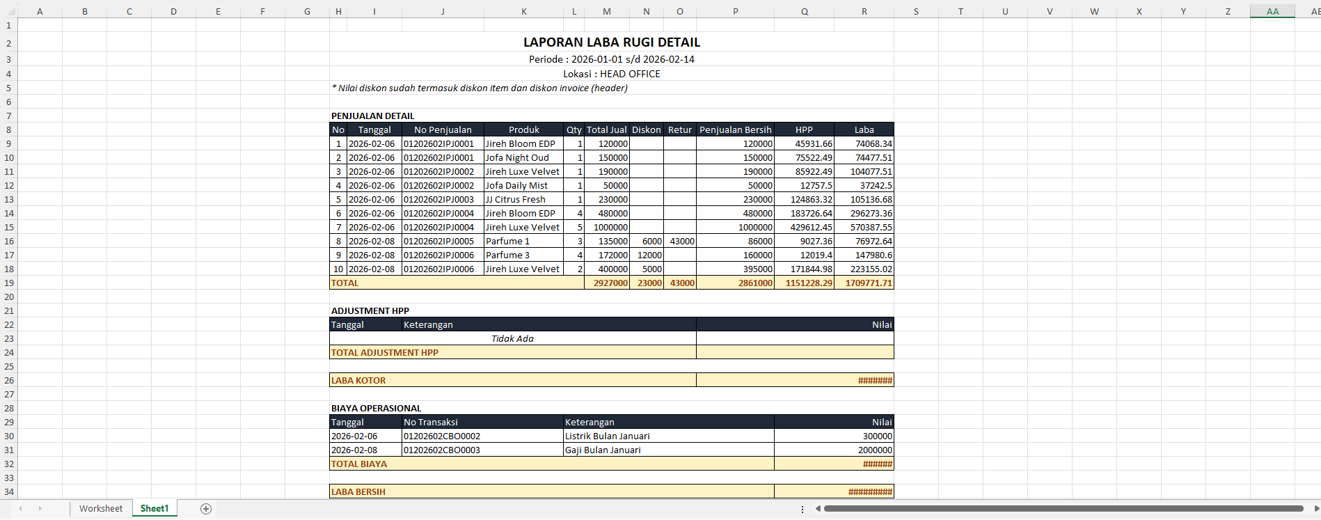All Report in PDF or EXCEL