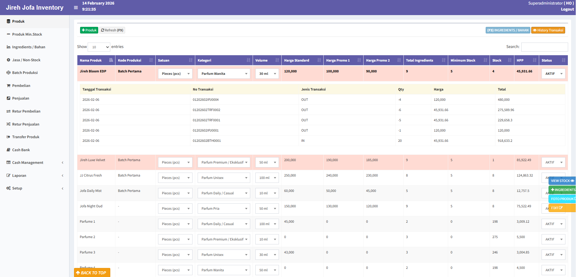 Auto Calculate HPP System