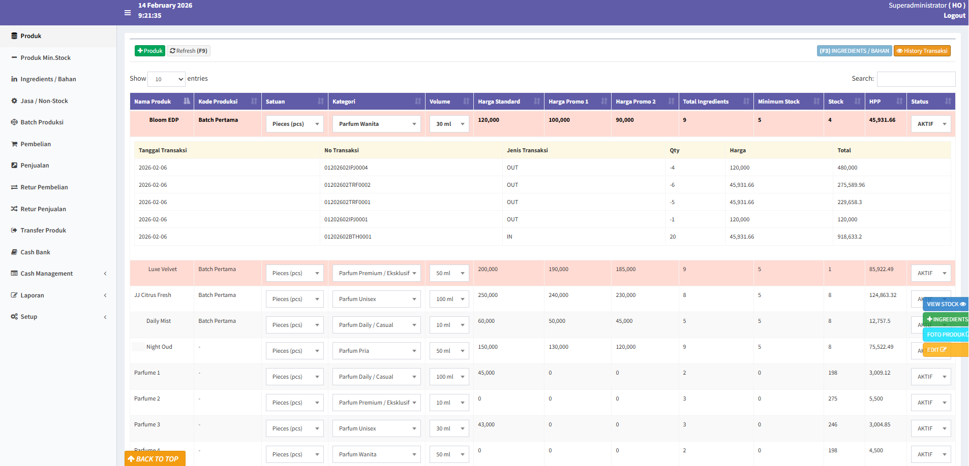 Auto Calculate HPP System